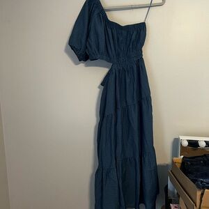 THML Blue Asymmetrical One Shoulder Sundress